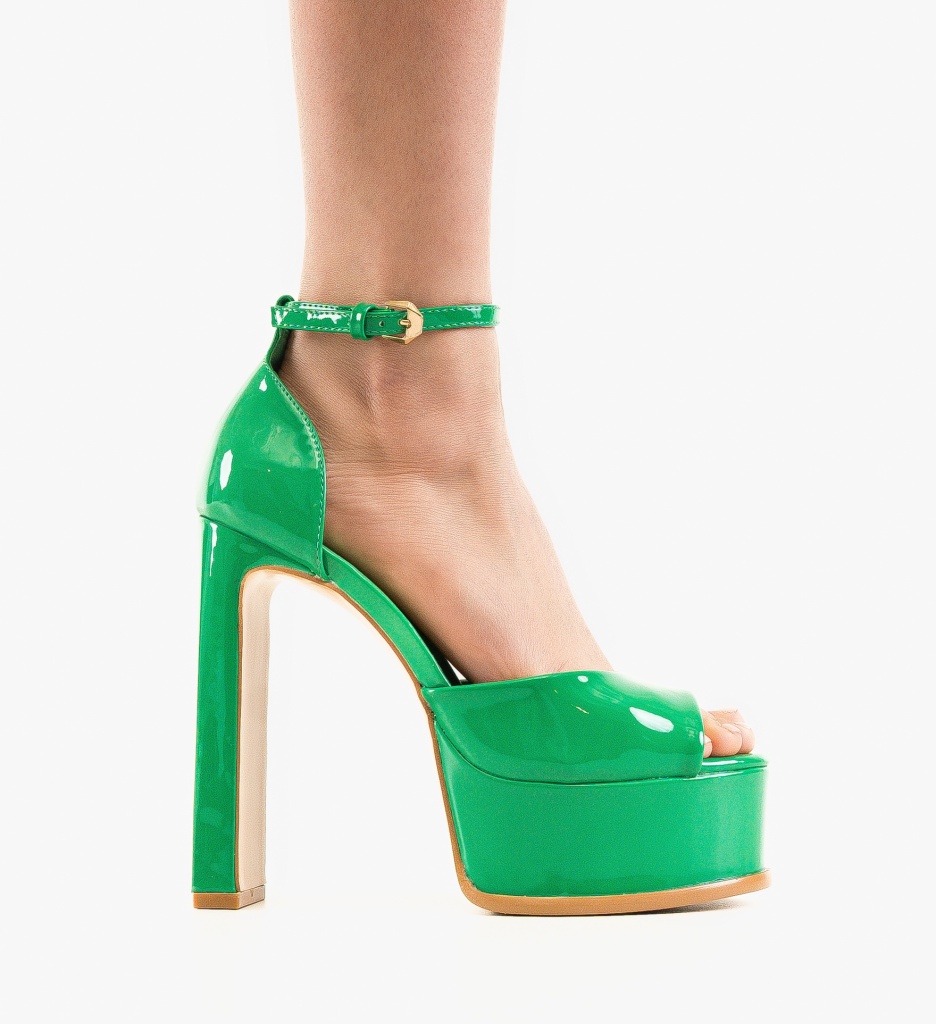 Sandale cu toc Carol Verzi - 4 | YEO