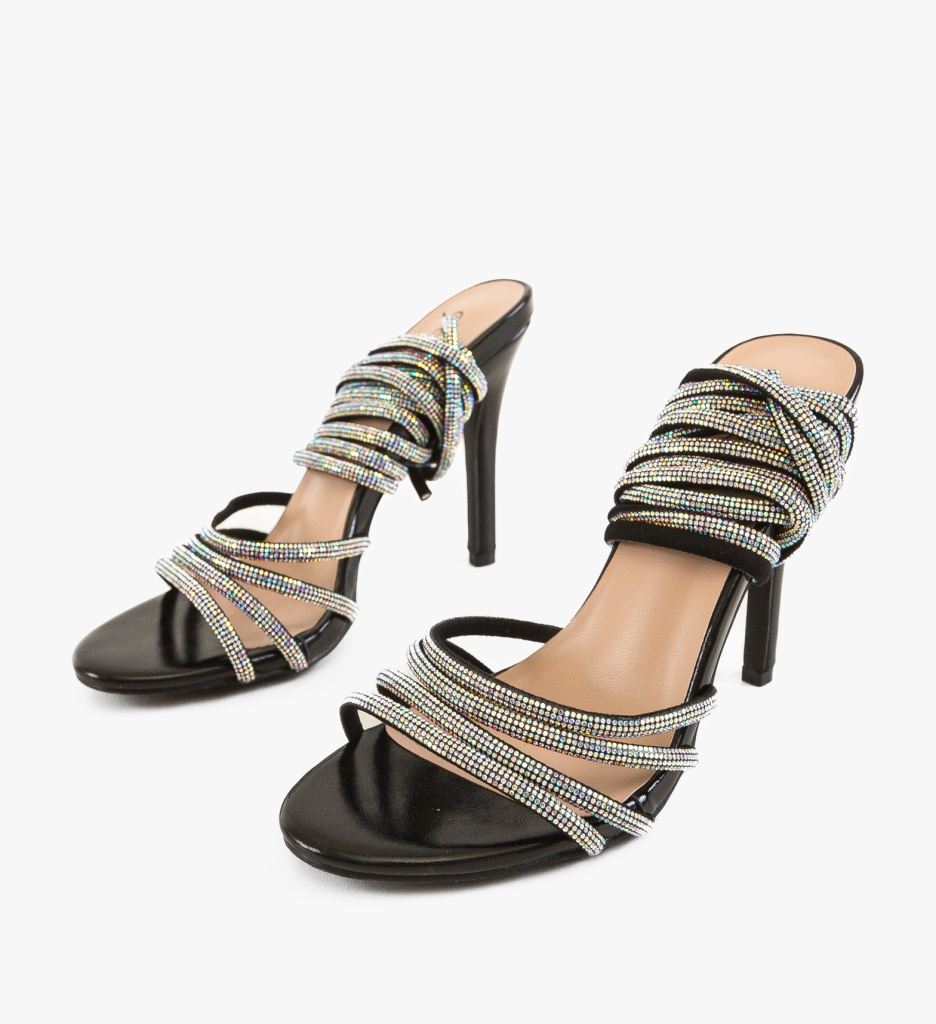 Sandale cu toc Flemi Negre - 3 | YEO