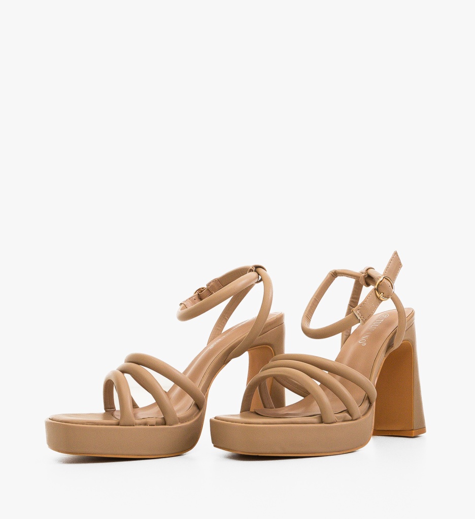 Sandale cu toc Grant Nude - 4 | YEO