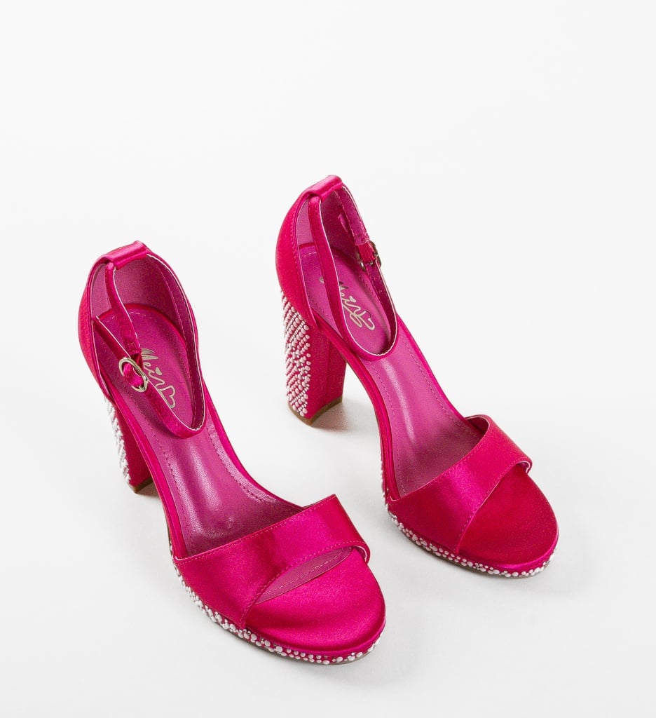 Sandale cu toc Hagen Fuchsia - 3 | YEO