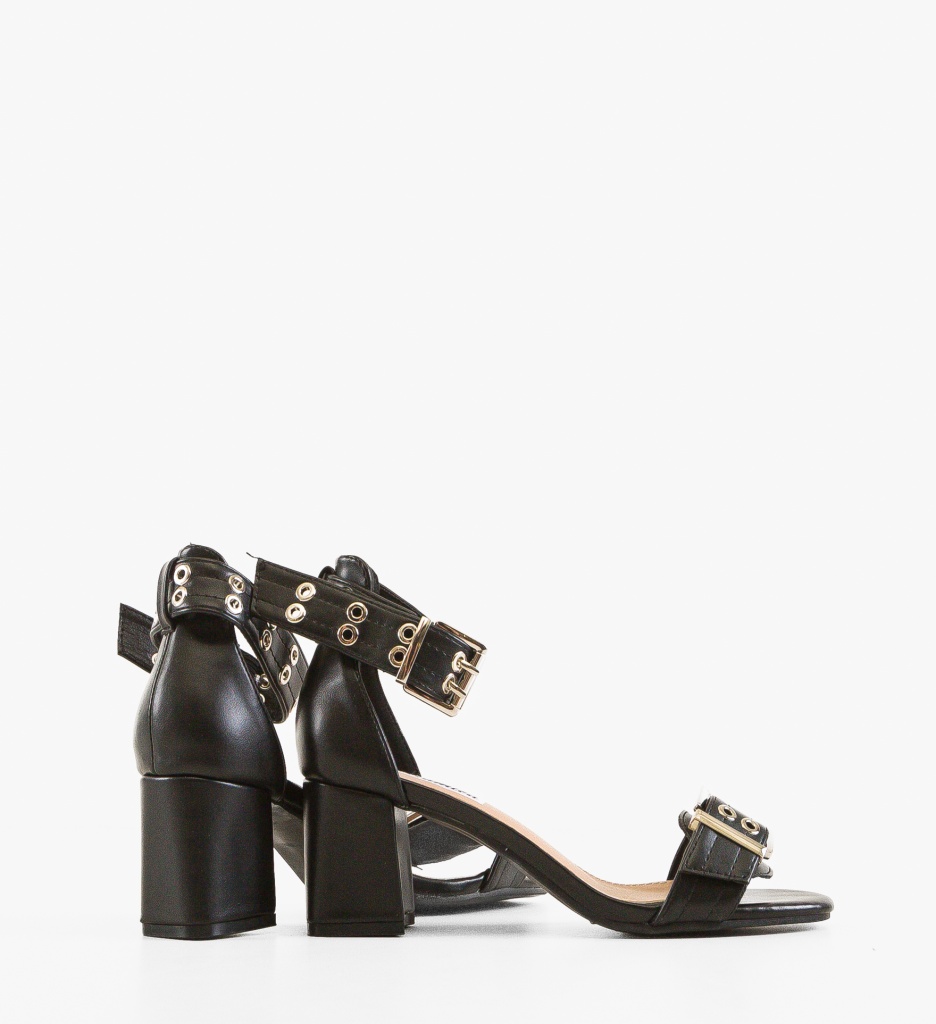 Sandale cu toc Haider Negre - 2 | YEO