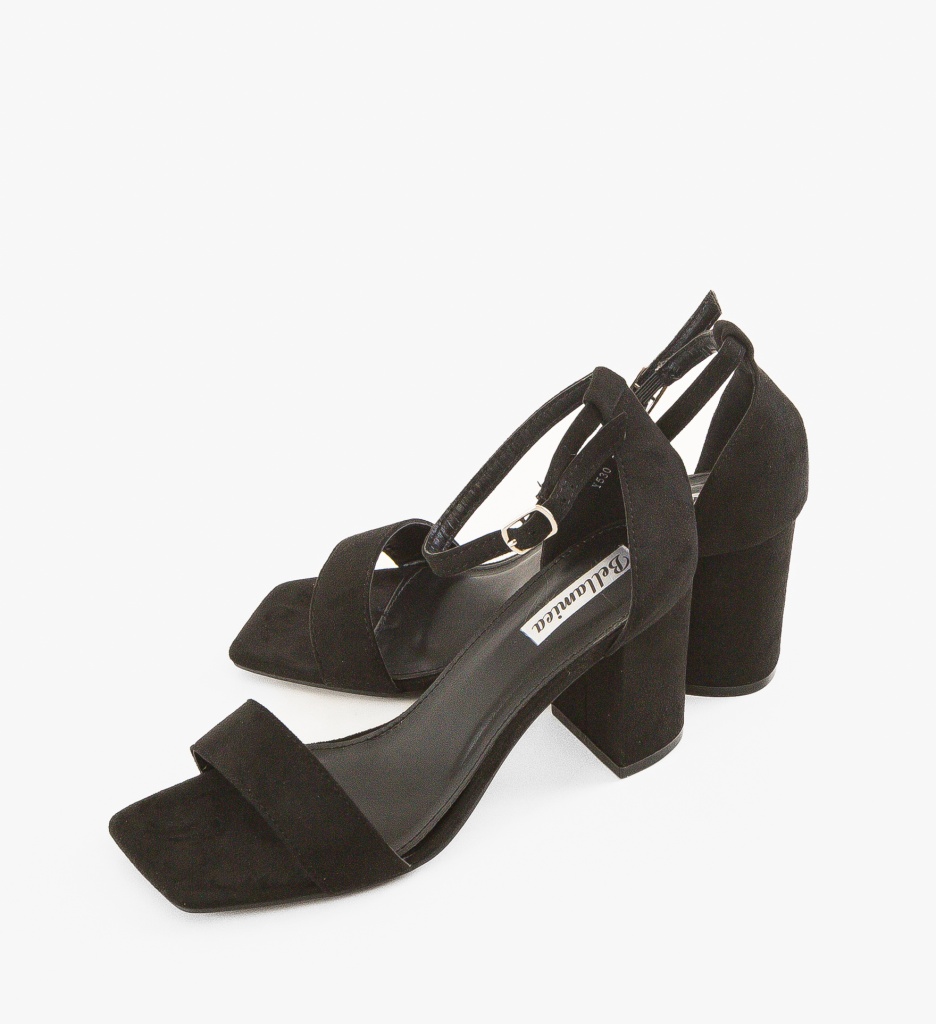 Sandale cu toc Huff Negre - 4 | YEO