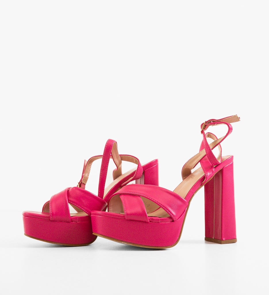 Sandale cu toc Jessica Fuchsia - 1 | YEO