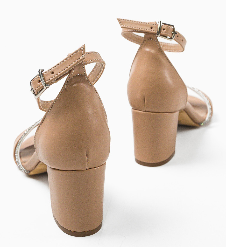 Poze Sandale cu toc Kasty Bej depurtat.ro 