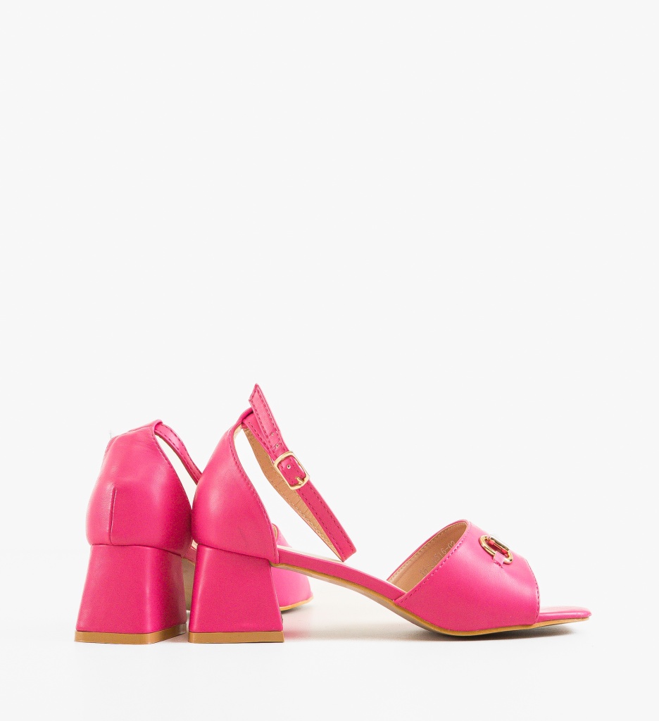 Sandale cu toc Mann Fuchsia - 3 | YEO