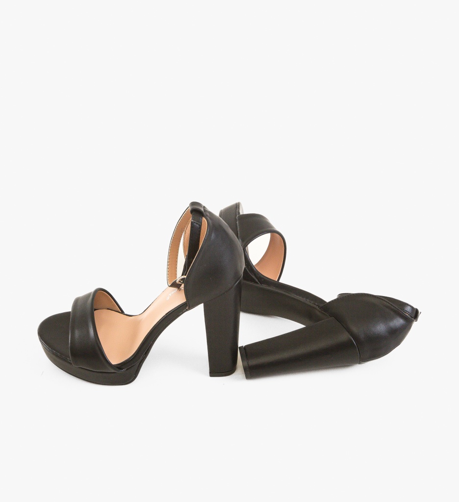 Sandale cu toc Olson Negre - 4 | YEO