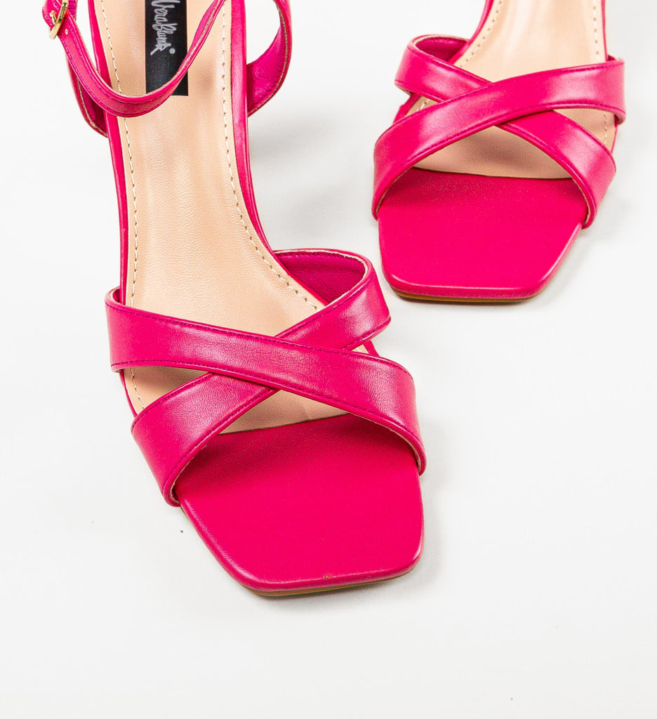 Sandale cu toc Pendo Fuchsia - 5 | YEO