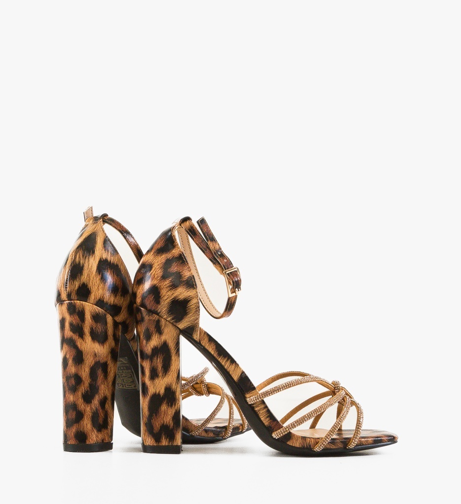Sandale cu toc Roxane Animal Print - 2 | YEO