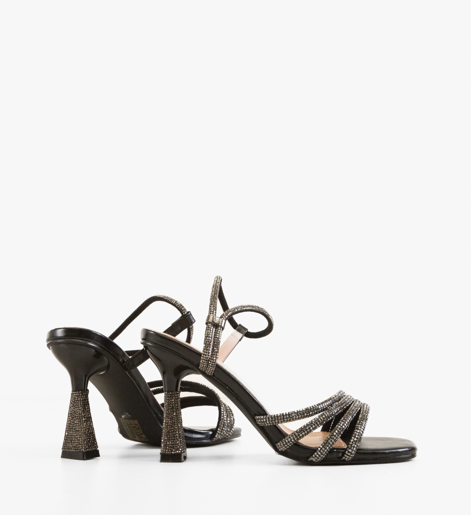 Sandale cu toc Sazan Negre - 2 | YEO