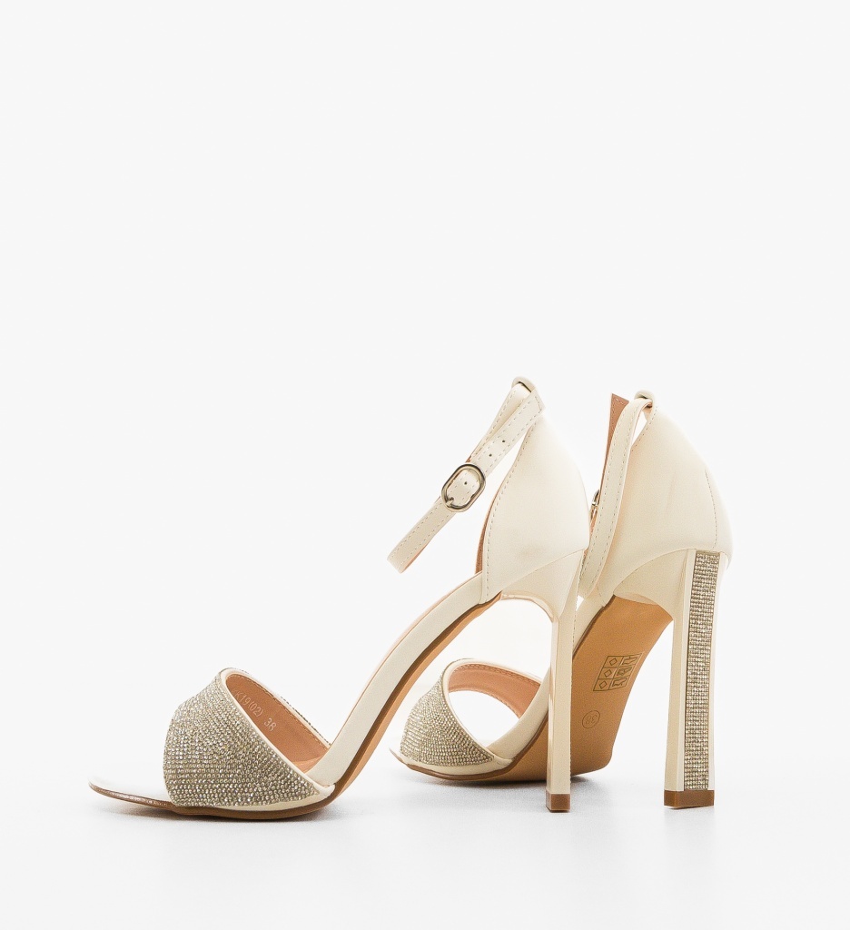 Sandale cu toc Valenta Albe - 1 | YEO