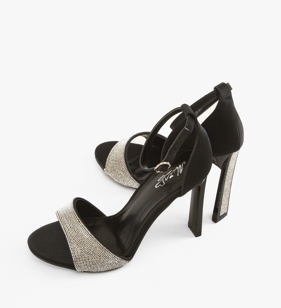 Sandale cu toc Valenta Negre - 4 | YEO