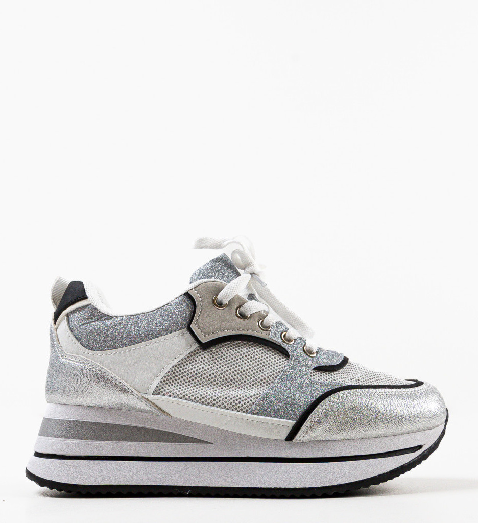 Sneakers dama Assumpcio Argintii - 4 | YEO