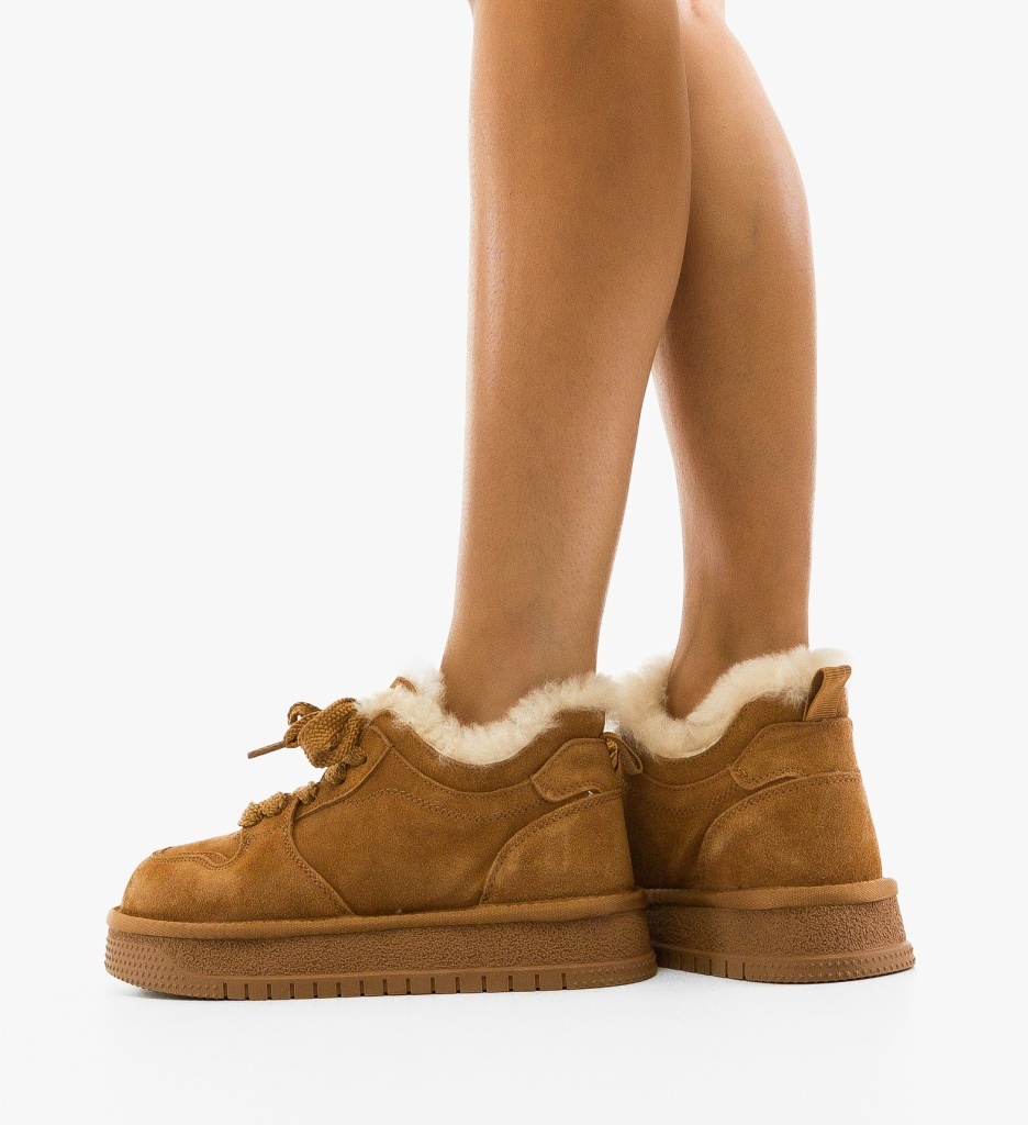 Sneakers dama Caberme Camel - 4 | YEO