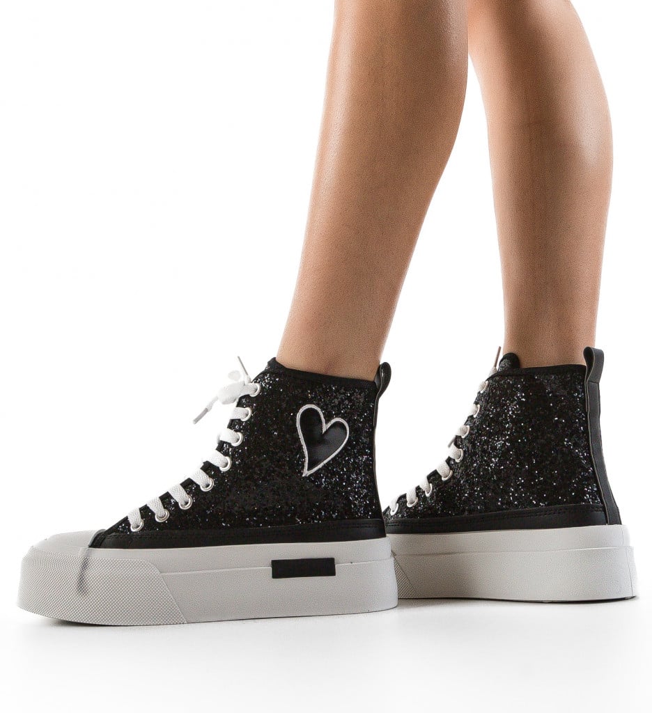 Sneakers dama Cuore Negri - 1 | YEO