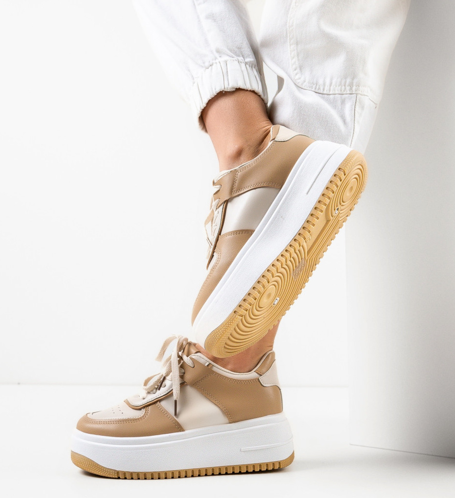 Sneakers dama Hughes Bej - 3 | YEO