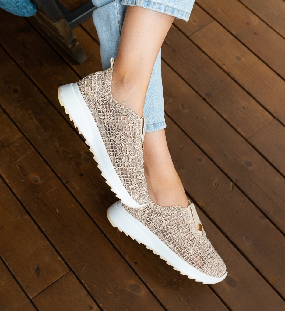 Sneakers dama Selima Bej - 3 | YEO