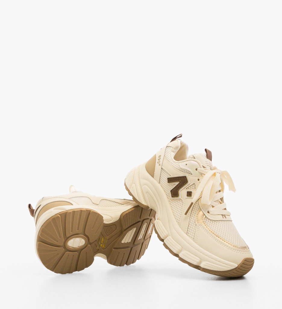 Sneakers dama Serigiu Bej - 4 | YEO