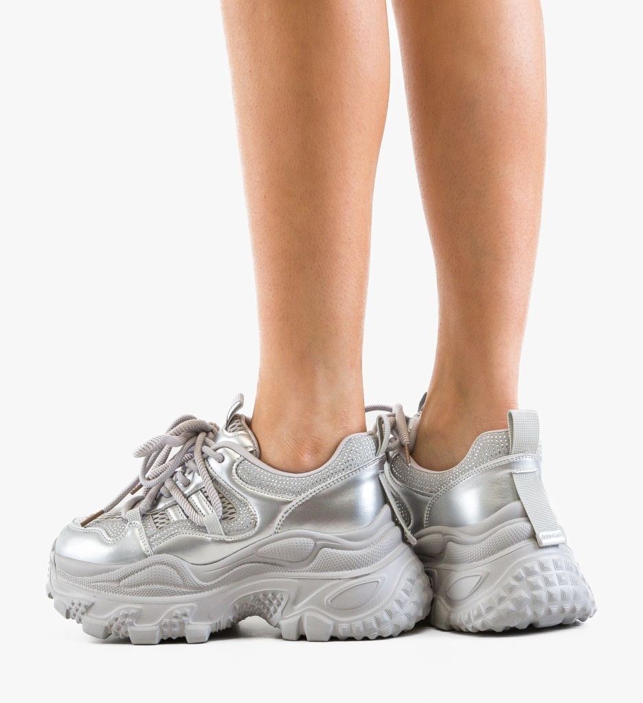 Sneakers dama Yera Argintii - imagine 7