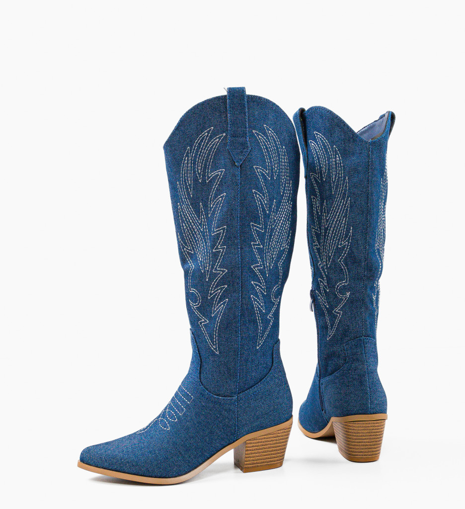 Poze Cizme dama Sam Albastre DePurtat