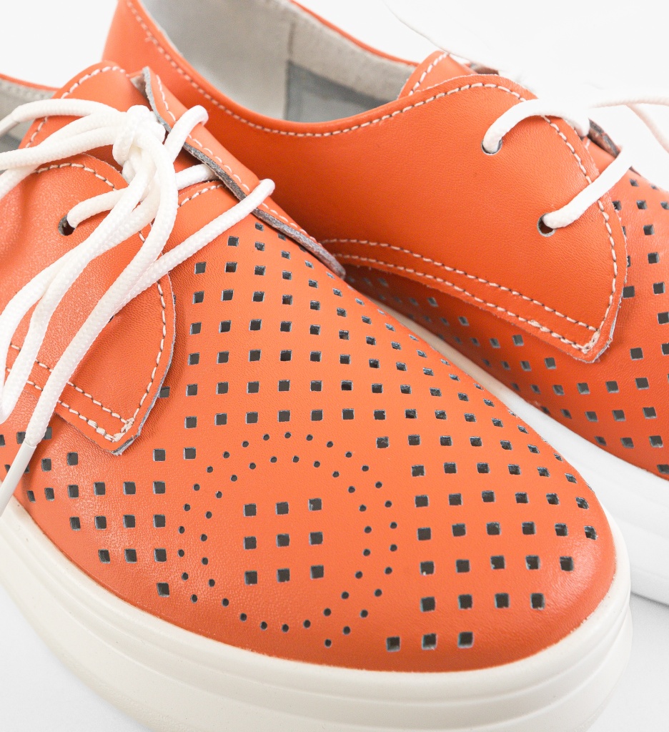 Pantofi Casual dama Alannah Portocalii - 4 | YEO