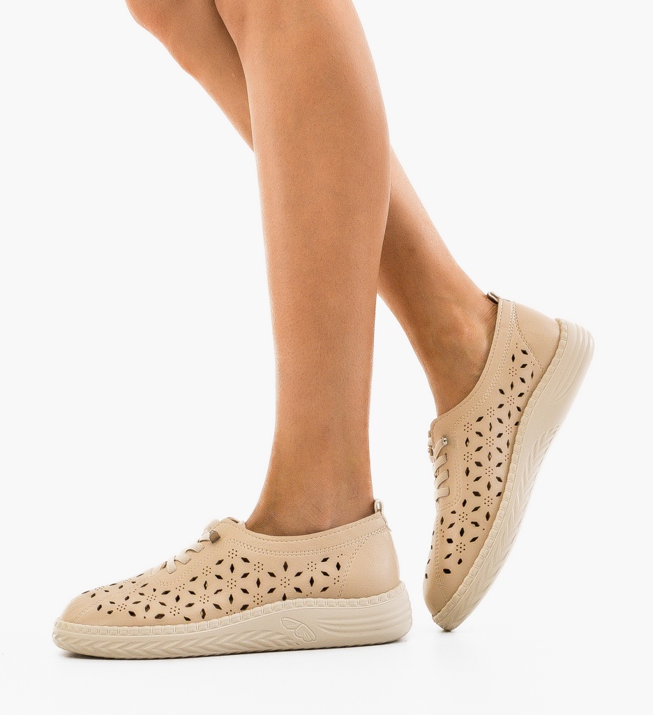 Pantofi Casual dama Guha Bej - 3 | YEO