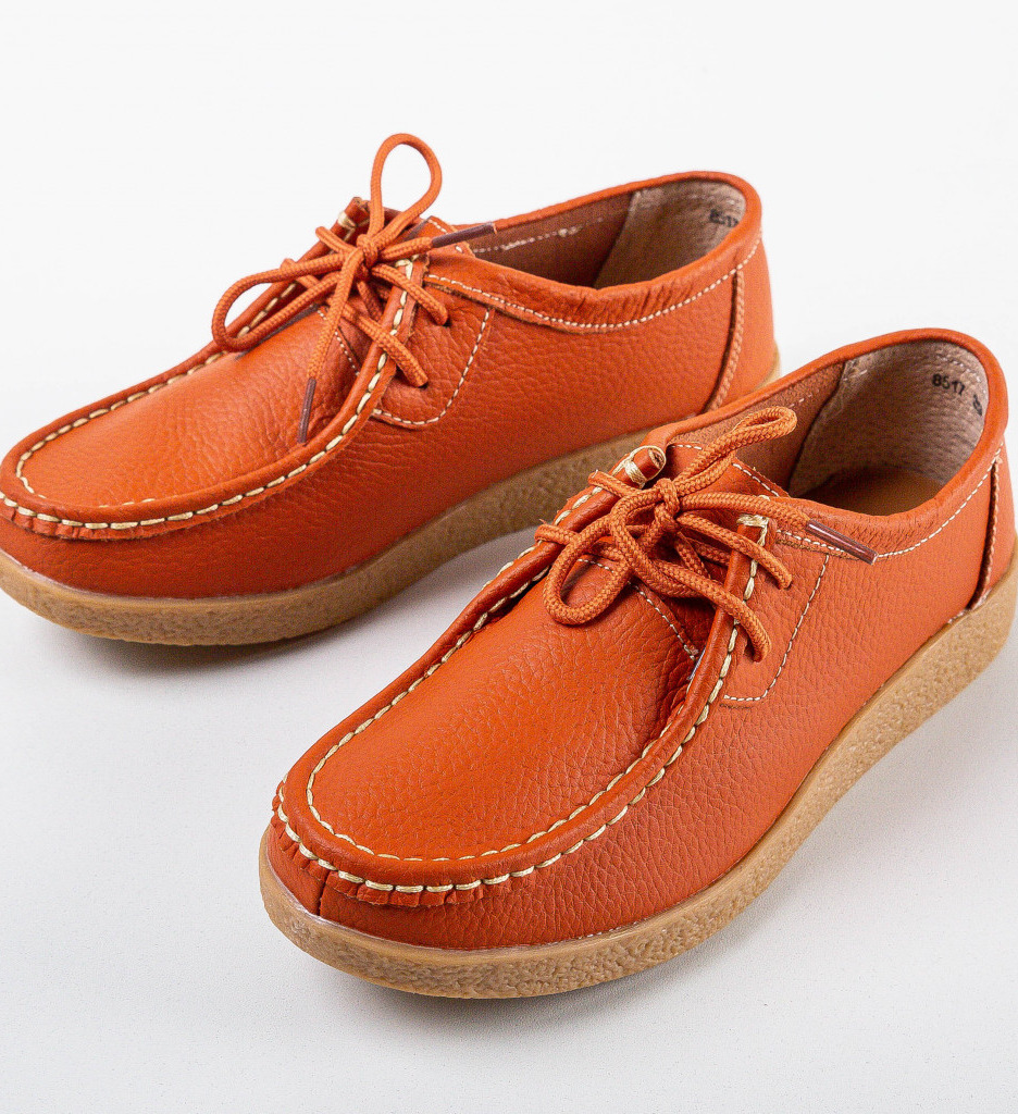 Pantofi Casual Niko Portocalii - 4 | YEO