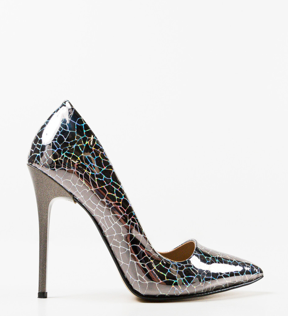 Pantofi cu toc Spekalis Gri - 4 | YEO