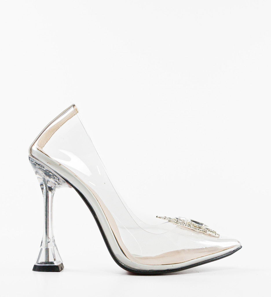 Pantofi cu toc Steliz Albi - 3 | YEO