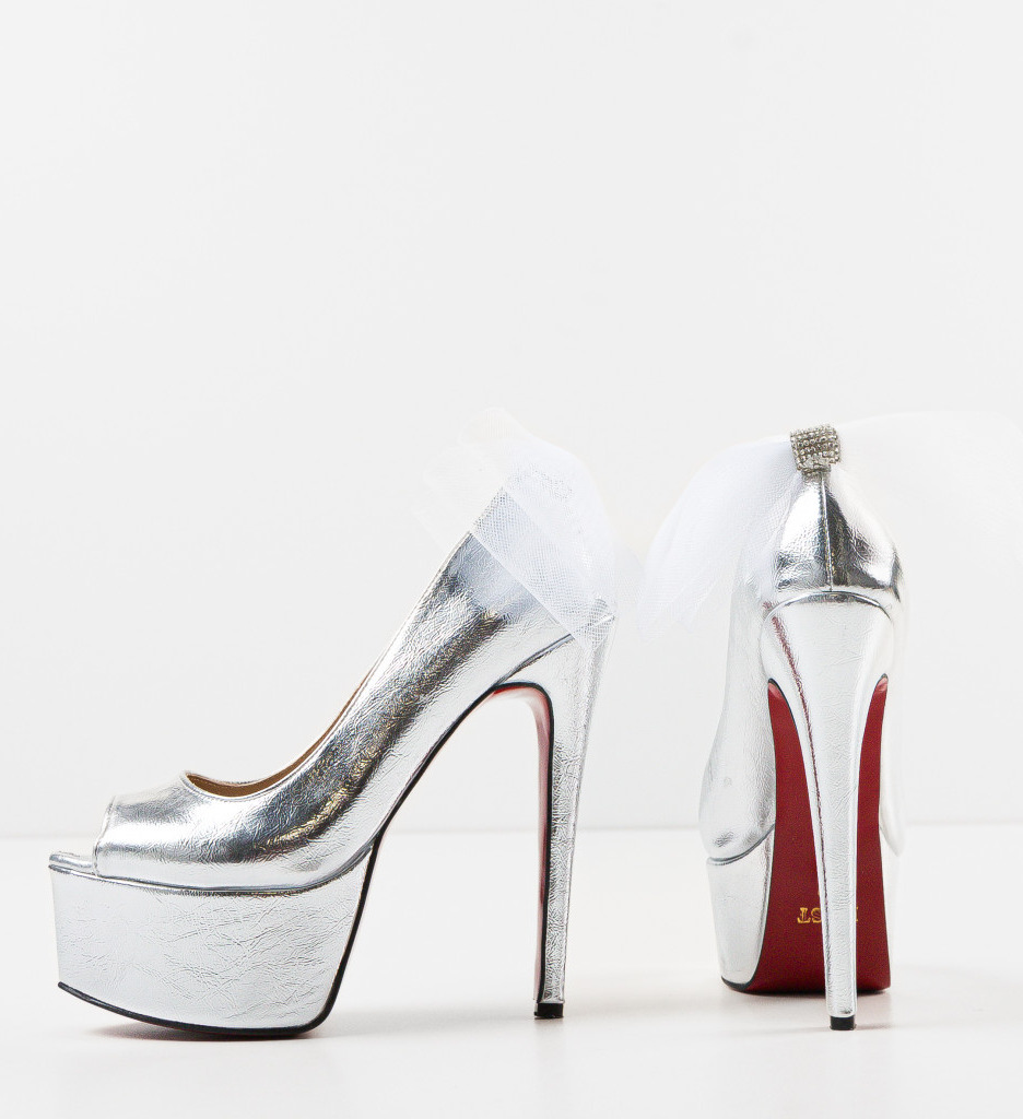 Poze Pantofi dama Fohan Argintii depurtat.ro 