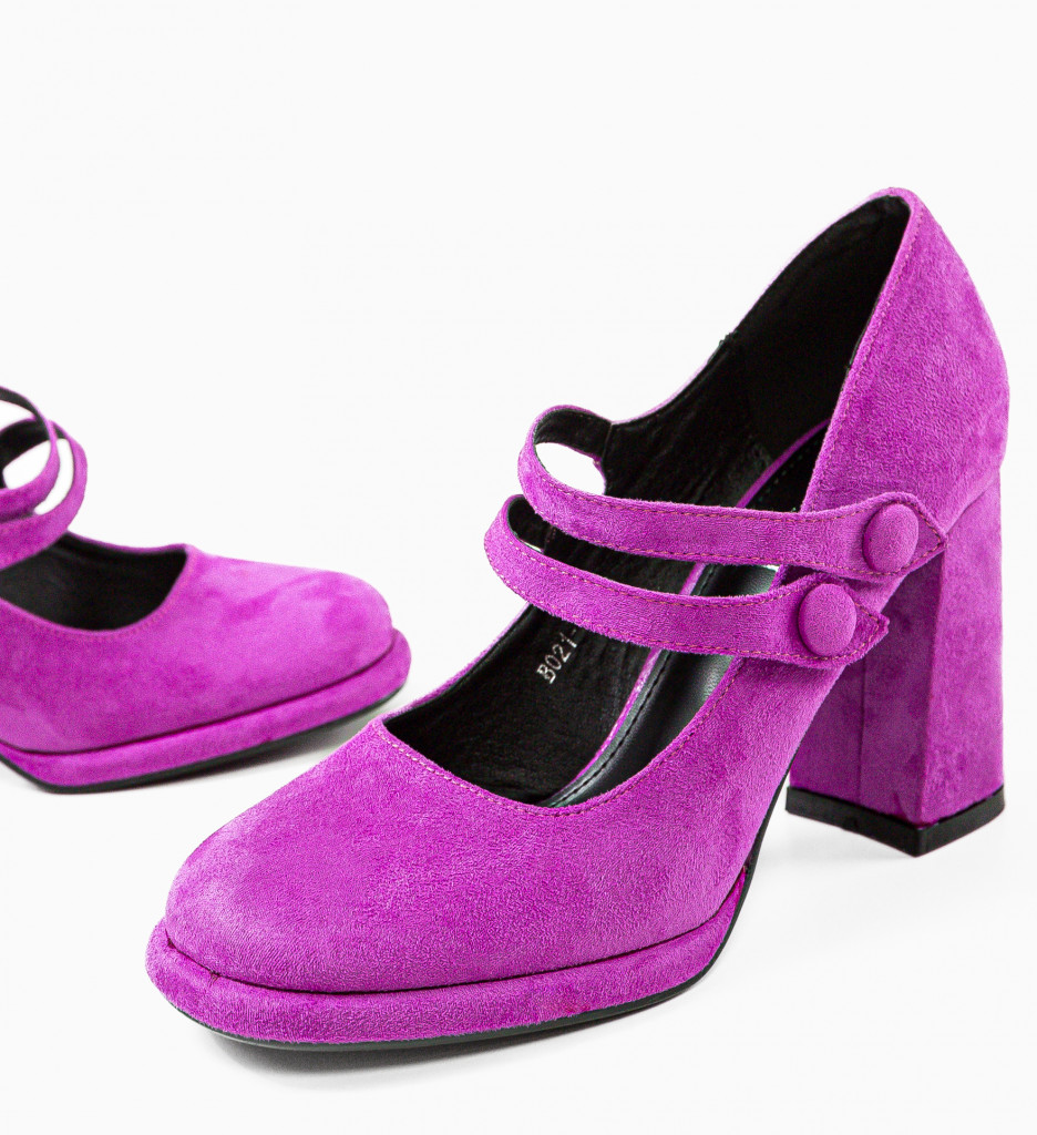 Pantofi dama Vintage Mov - 4 | YEO