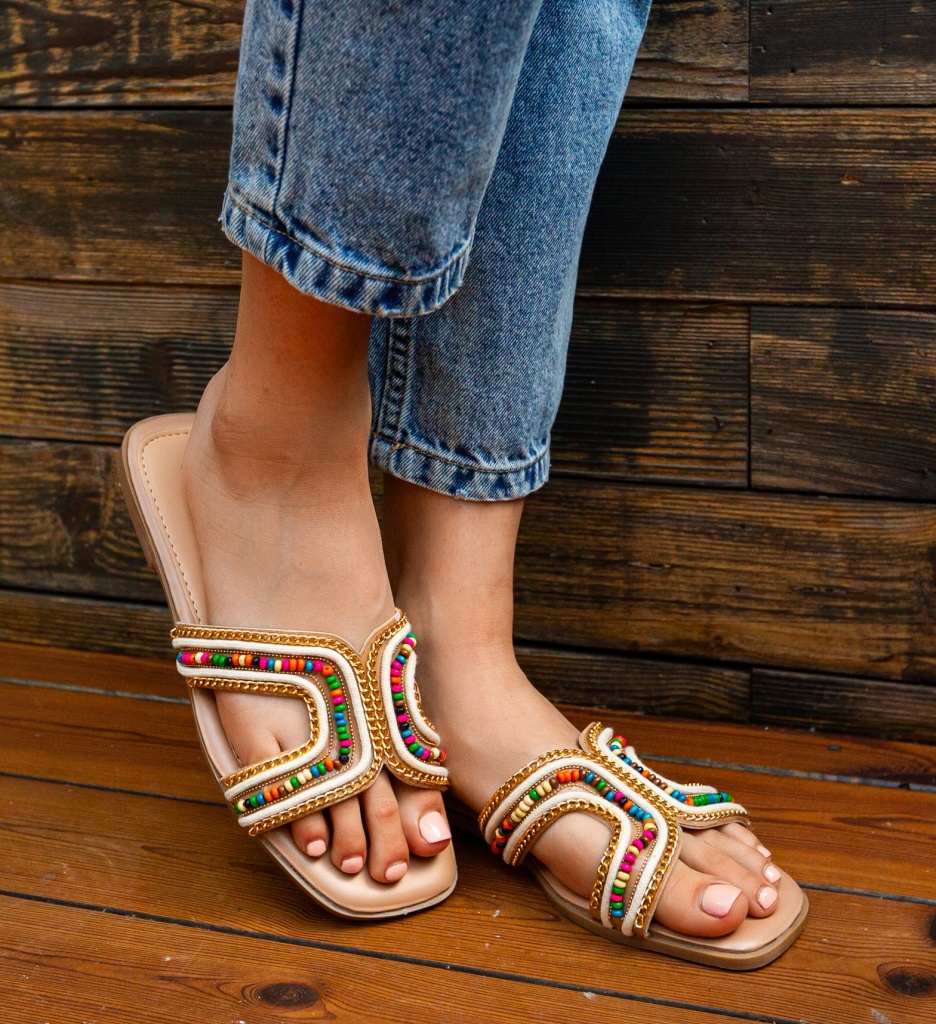 Papuci dama Hanna Khaki - 5 | YEO