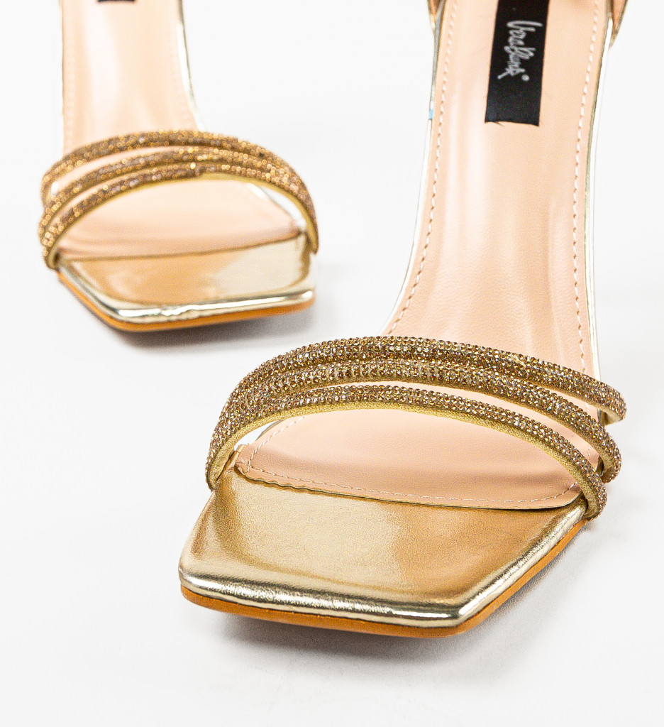 Poze Sandale cu toc Biddy Aurii depurtat.ro 