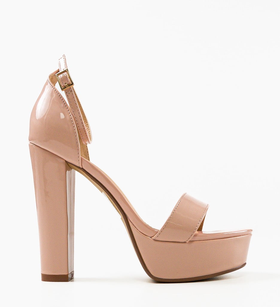 Sandale cu toc Butler Nude - 3 | YEO