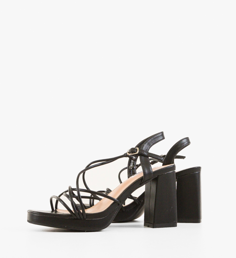 Sandale cu toc Gonzalez Negre - 3 | YEO