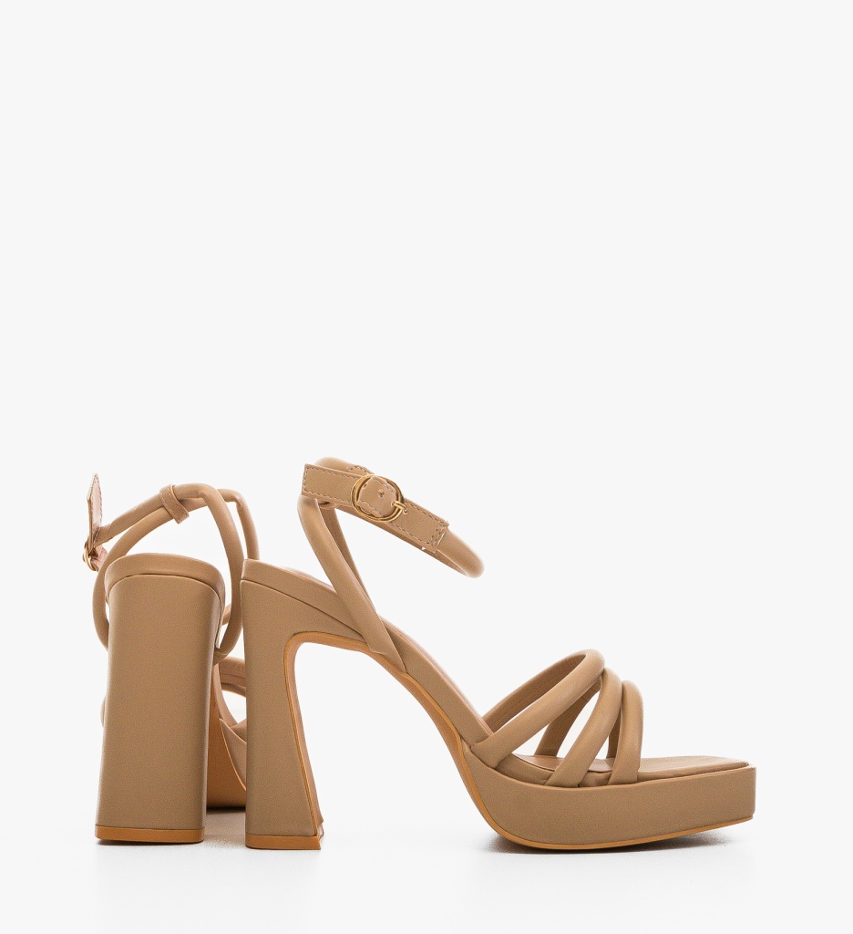 Sandale cu toc Grant Nude - 5 | YEO