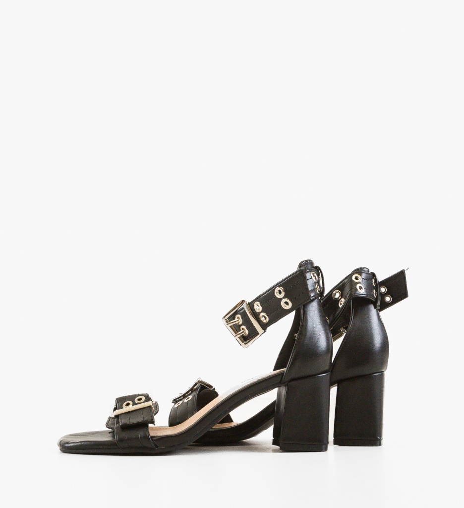 Sandale cu toc Haider Negre - 3 | YEO