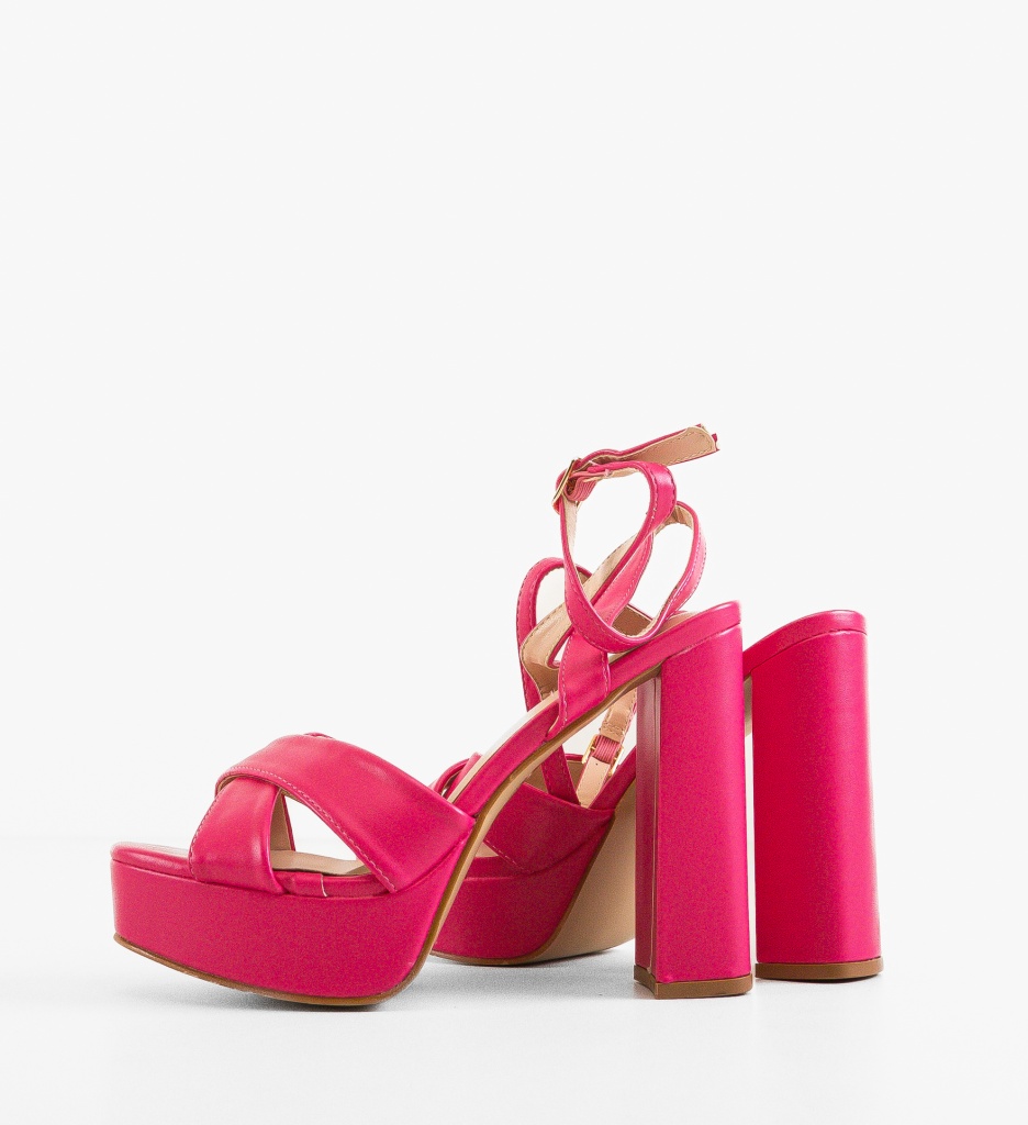 Sandale cu toc Jessica Fuchsia - 2 | YEO