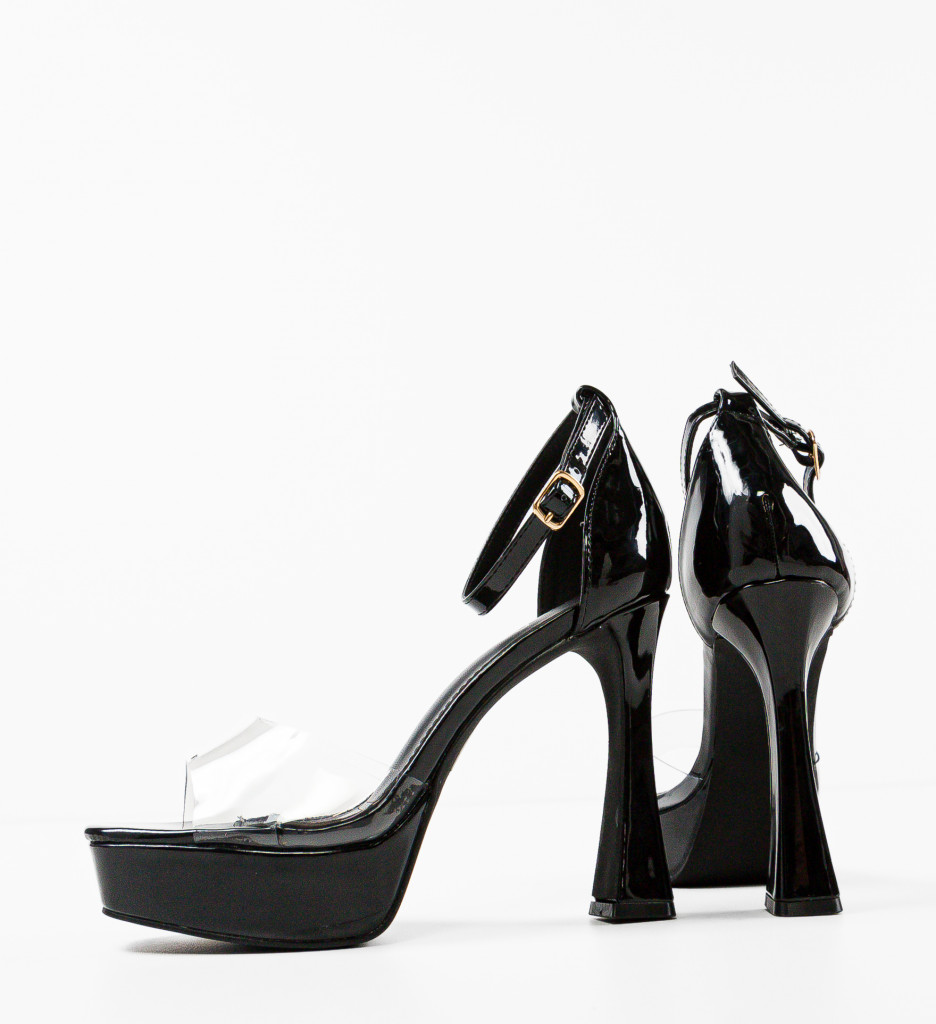 Poze Sandale cu toc Kassala Negre depurtat.ro 