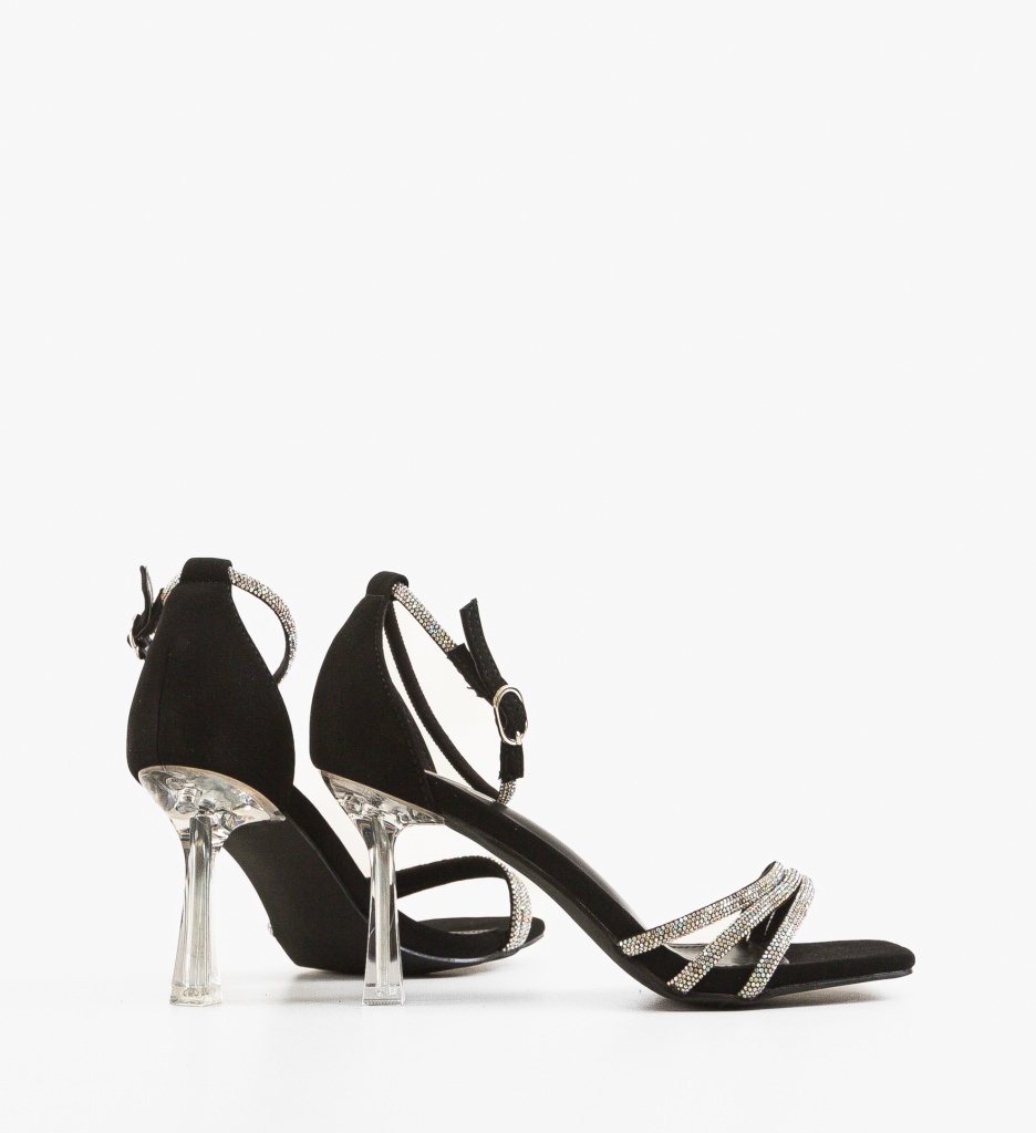 Sandale cu toc Masoro Negre - 2 | YEO