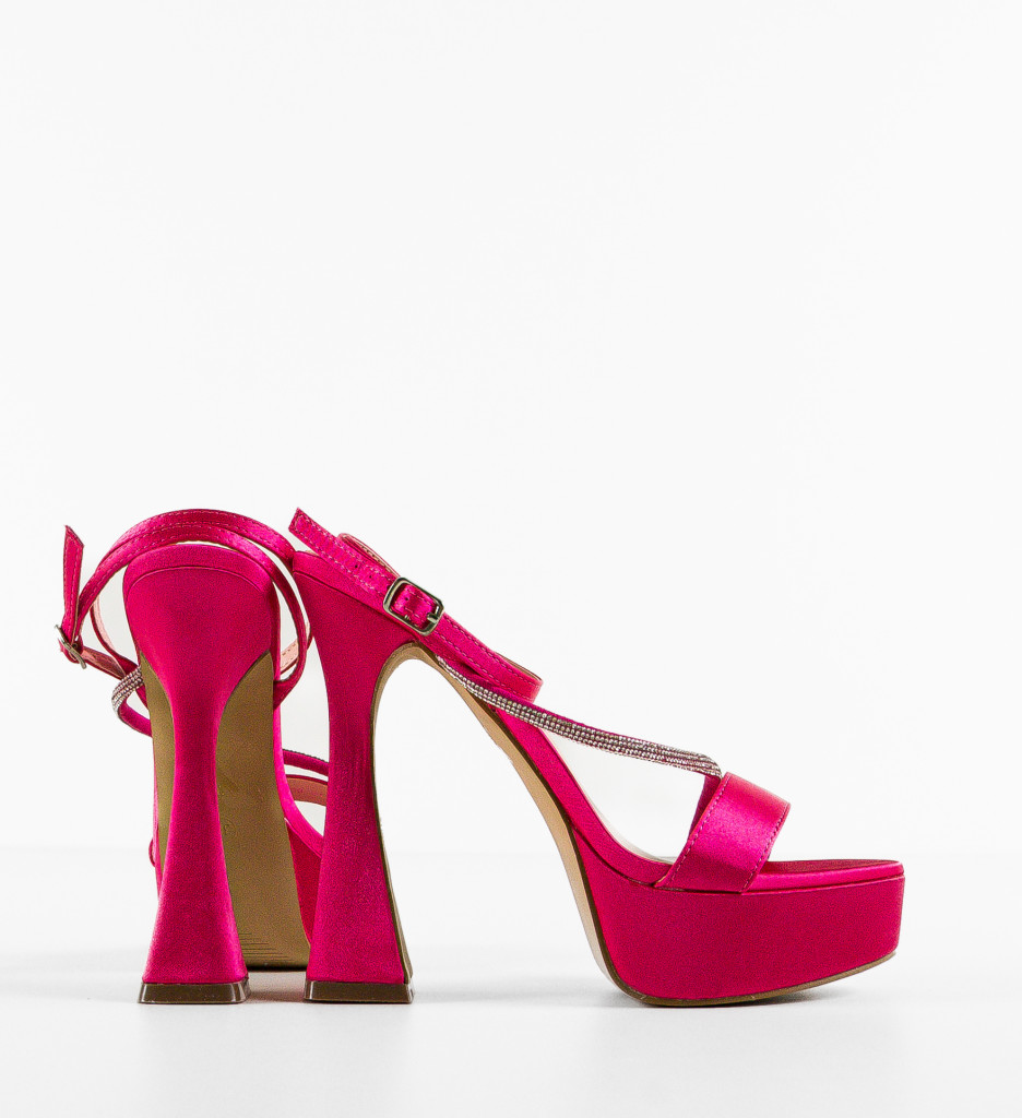 Sandale cu toc Nastia Fuchsia - 5 | YEO