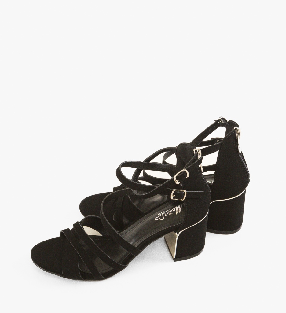 Sandale cu toc Norad Negre - 4 | YEO