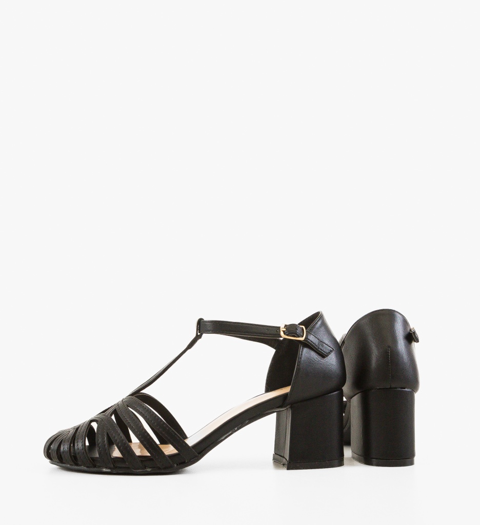 Sandale cu toc Salma Negre - 4 | YEO