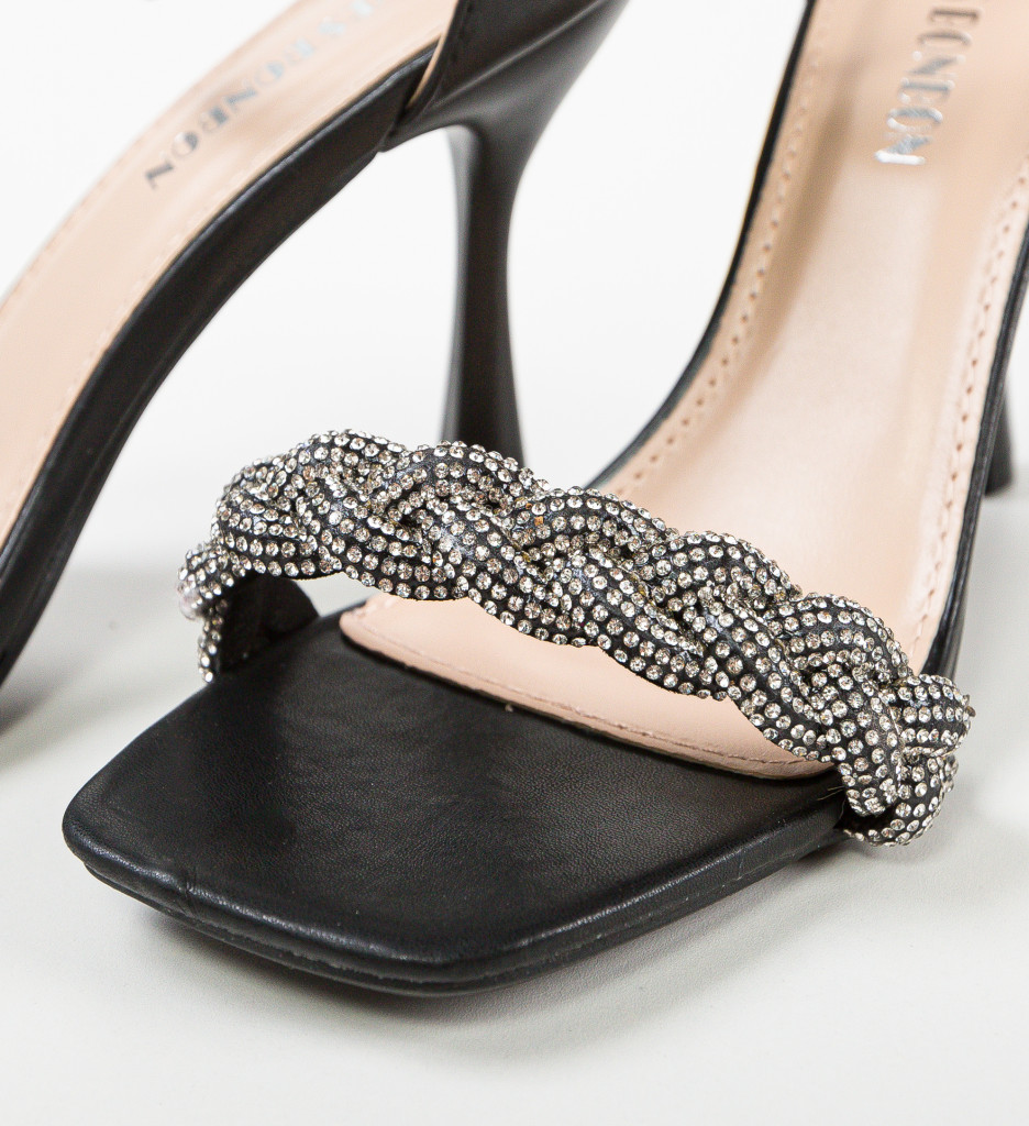 Poze Sandale cu toc Silve Negre depurtat.ro 