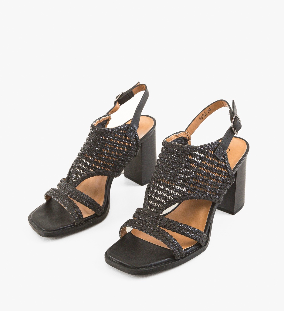 Sandale cu toc Zak Negre - 2 | YEO