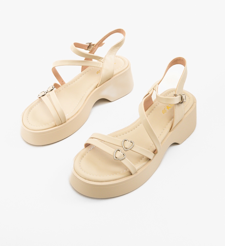 Sandale dama Mininara Bej - 3 | YEO