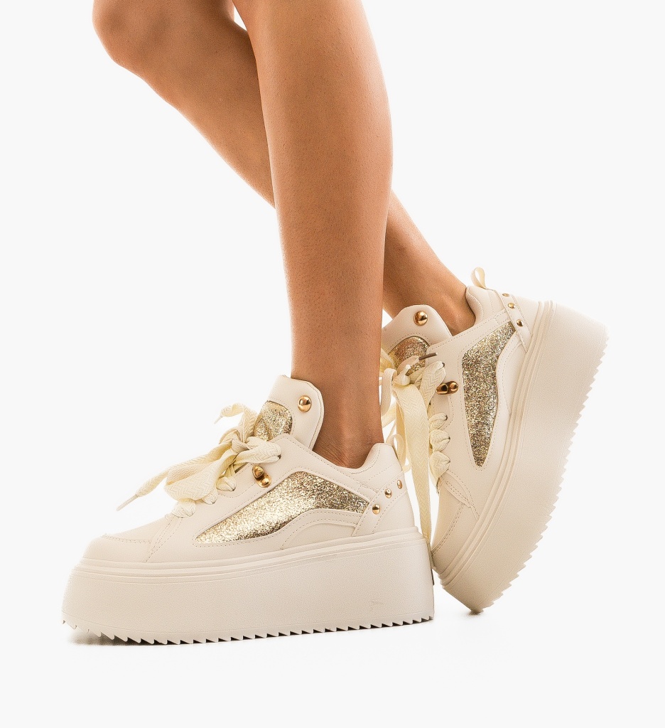 Sneakers dama Adetoku Bej - 3 | YEO