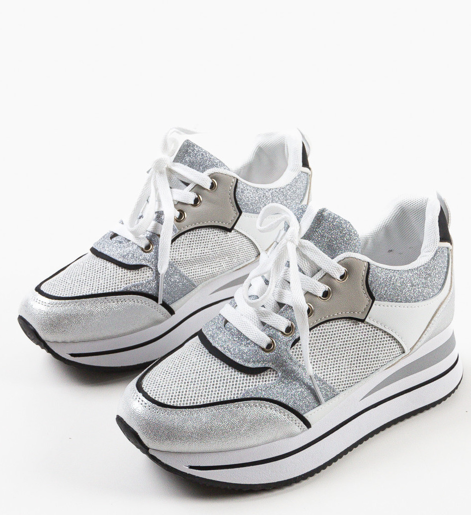 Sneakers dama Assumpcio Argintii - 5 | YEO