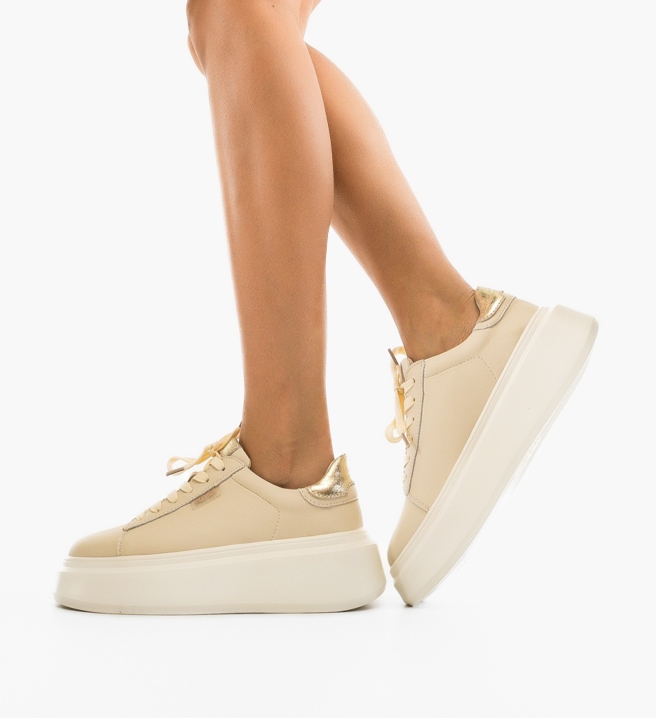 Sneakers dama Byva Bej - 2 | YEO