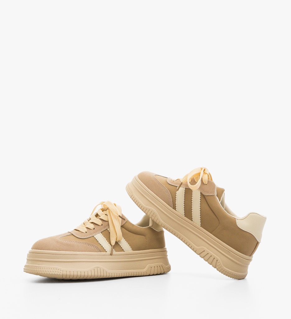 Sneakers dama Carlas Bej - 3 | YEO