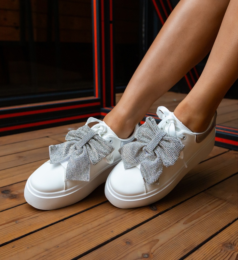Sneakers dama Eva Argintii - 5 | YEO